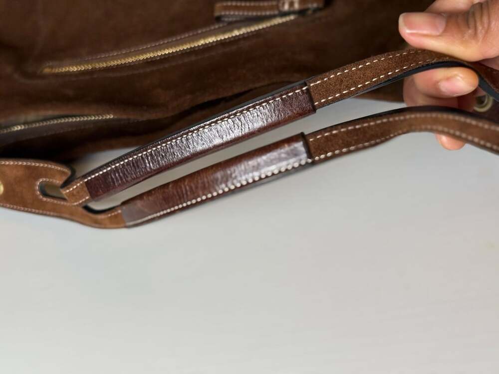 Coach Suede Tassel Shoulder Bag Brown - Picture 6 of 8